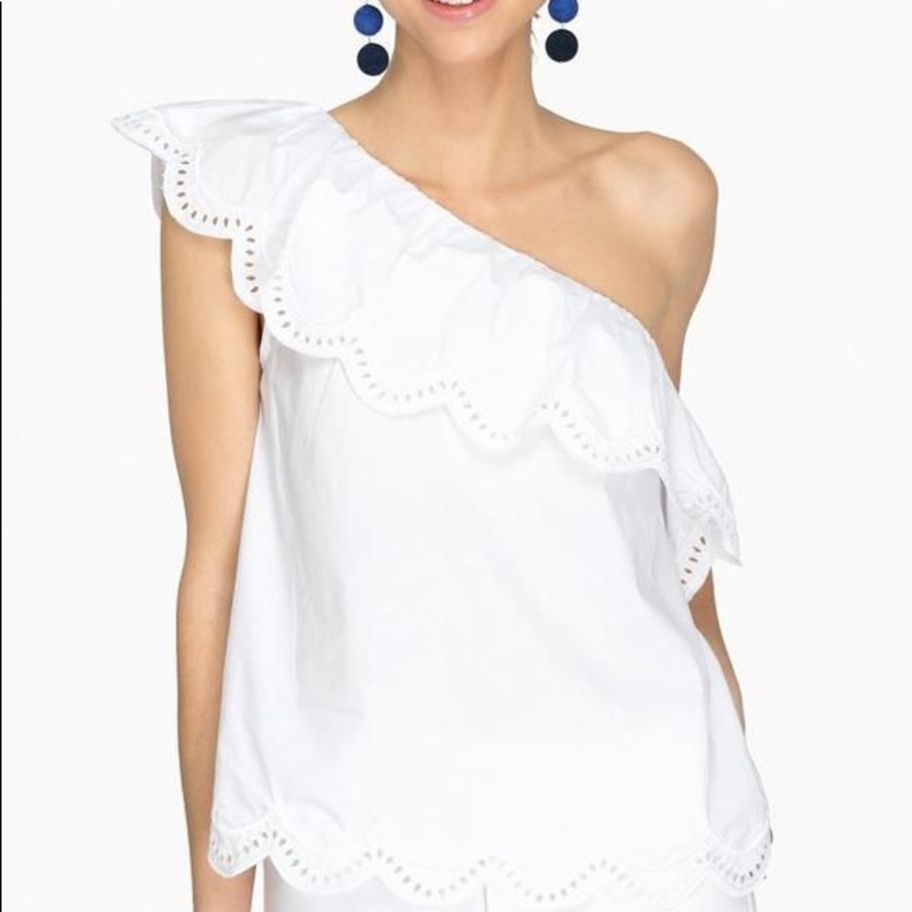 White Aria One Shoulder Top from Tuckernuck